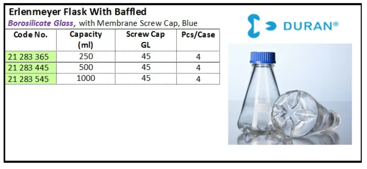 GLASSWARE Erlenmayer Flask with Baffled erlenmayer flask with baffled