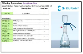 GLASSWARE Filtering Apparatus