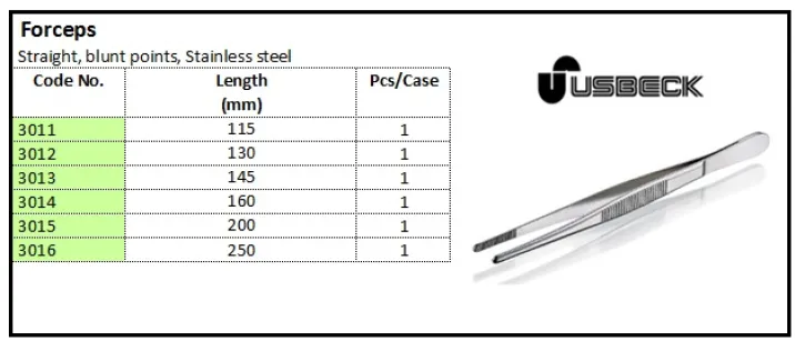 TOOLS Forceps Straight - Blunt Points forceps blunt points