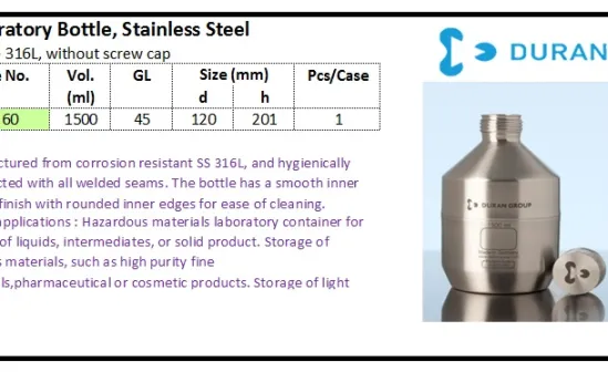 GLASSWARE Laboratory Bottle, Stainless Steel laboratory bottle stainless steel