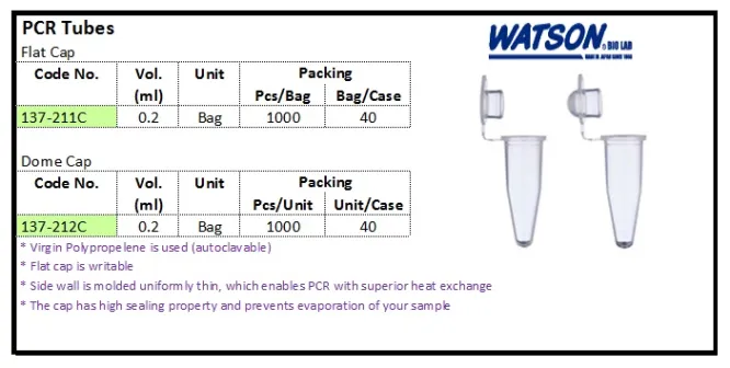 PIPETTOR & TIPS PCR Tubes pcr tubes