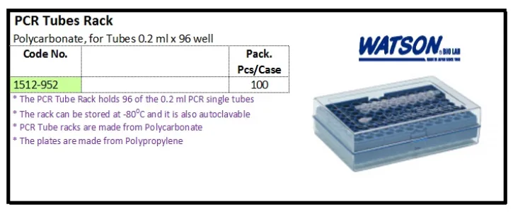 PIPETTOR & TIPS PCR Tubes Rack  pcr tubes rack