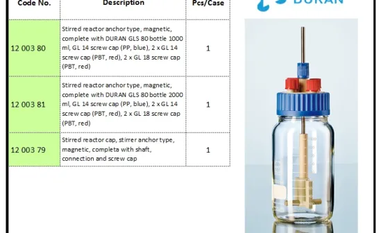 GLASSWARE Stirred Reactor, GL 80 stirred reactor gl 80